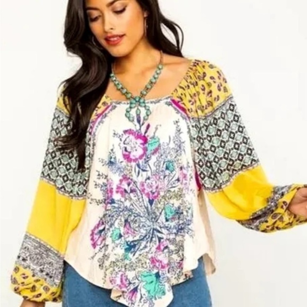 FP Movement by Free People Multicolor Floral Blouse